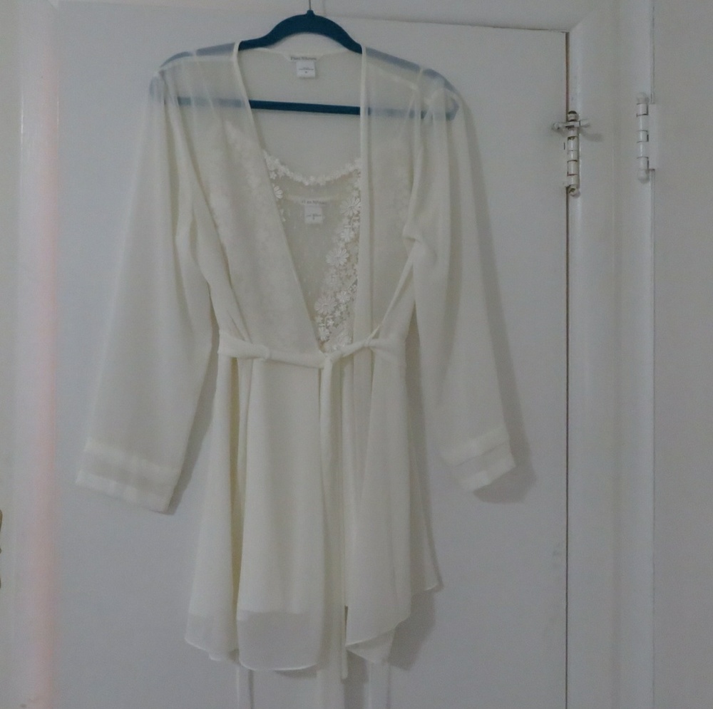 Bridal slip dress with matching robe